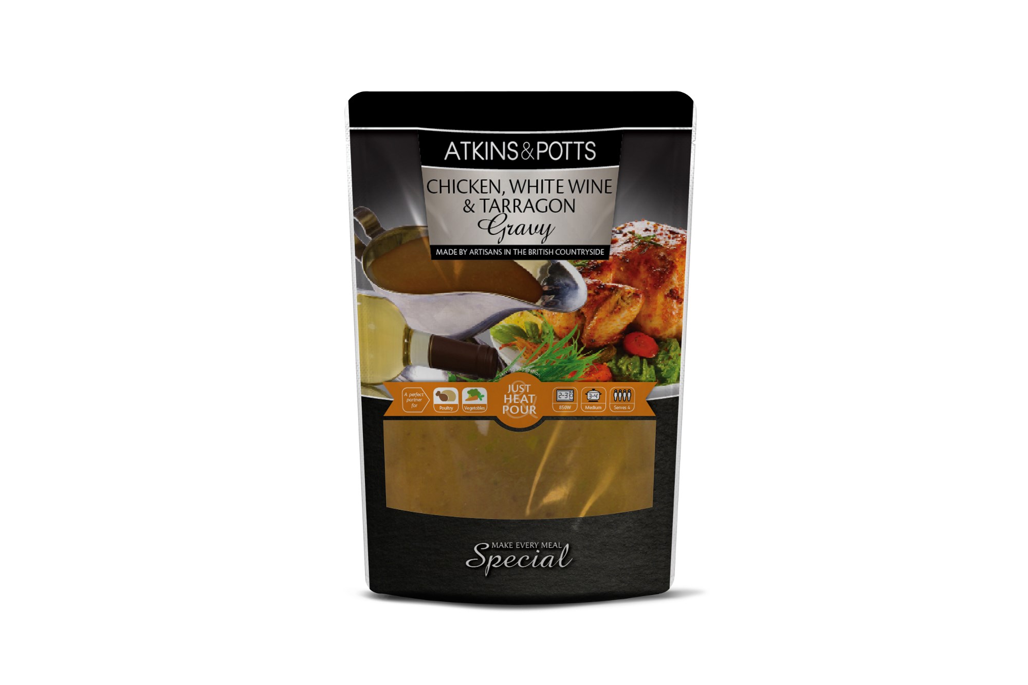 Atkins & Potts Chicken, White Wine & Tarragon Gravy