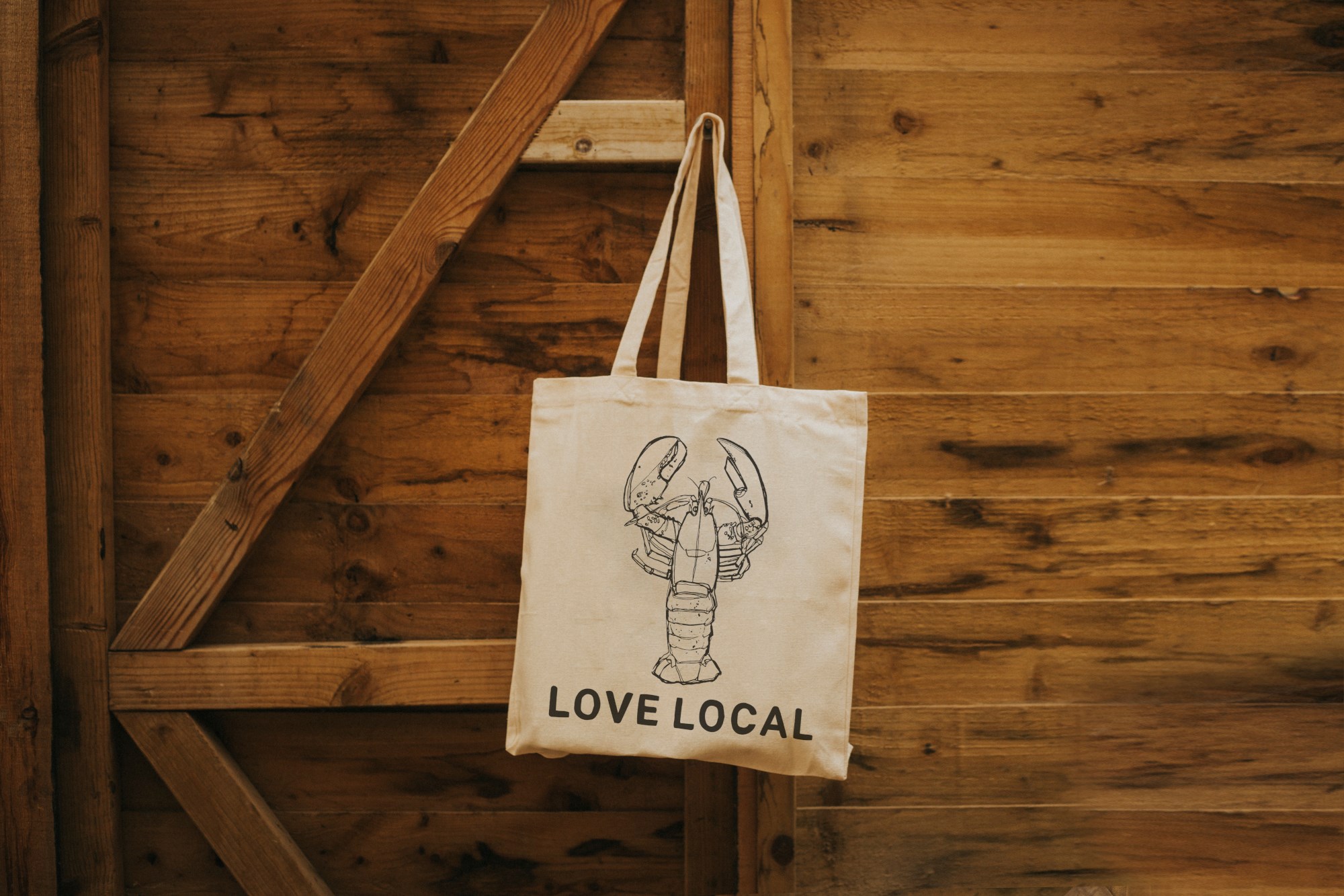 Re-Usable Love Local Canvas Bag – Lobster Design