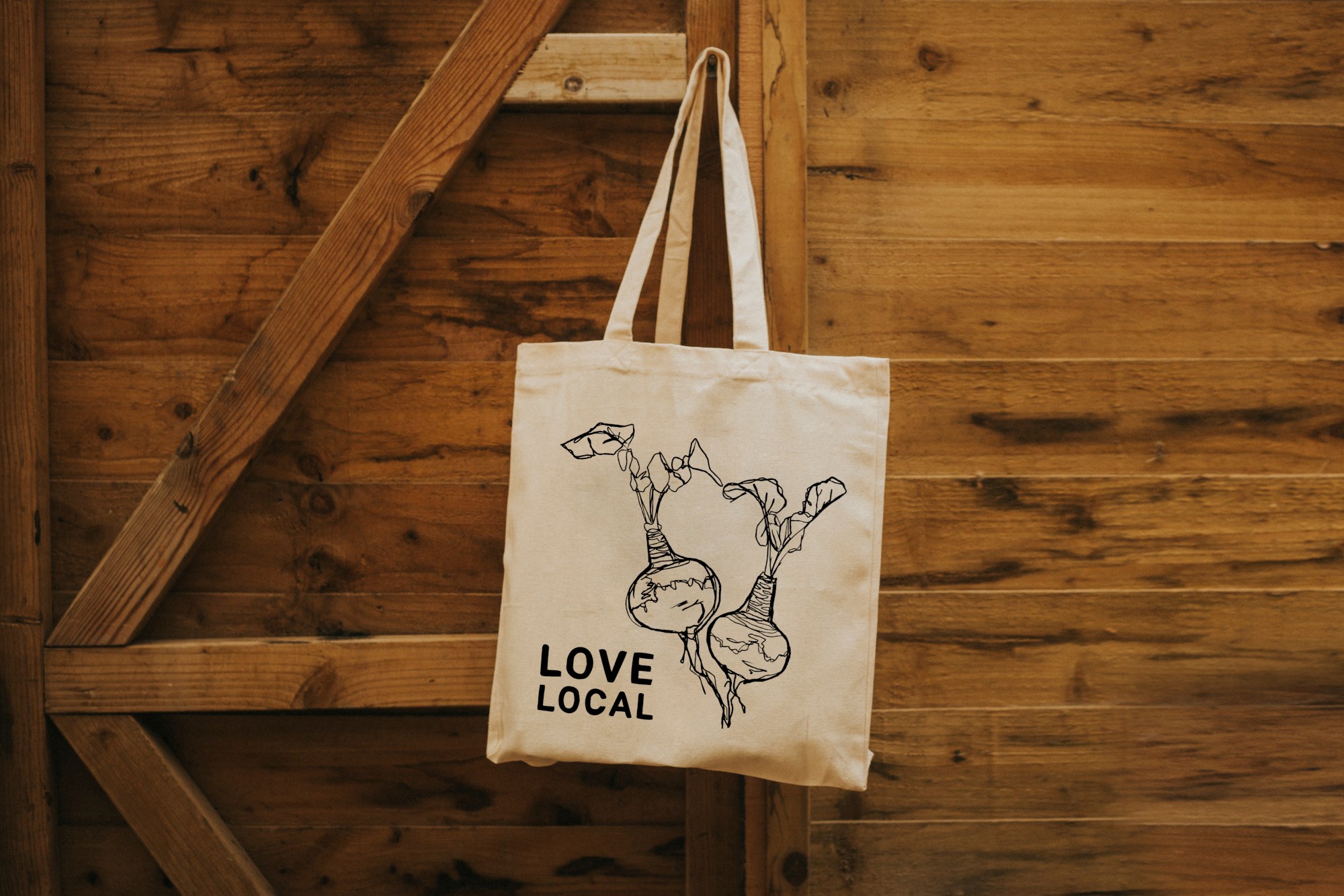 Re-Usable Love Local Canvas Bag – Beetroot Design