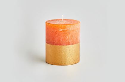 Orange & Cinnamon Scented Gold Dipped Multiwick Candle