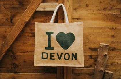 Natural Re-Usable Jute Bag – I Love Devon