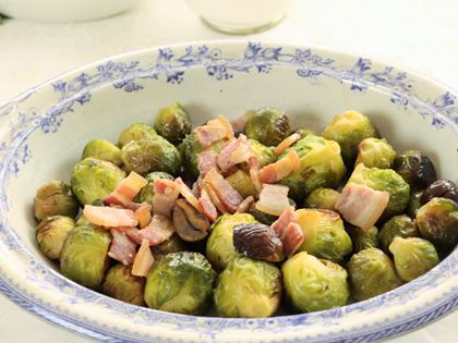 Sprouts with Chestnuts and Bacon Recipe image
