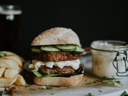 Greendale Pork Burger with Apple Mayo image