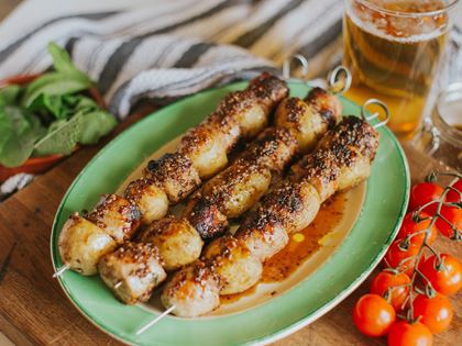 Sausage and Potato Barbecue Skewers Recipe image