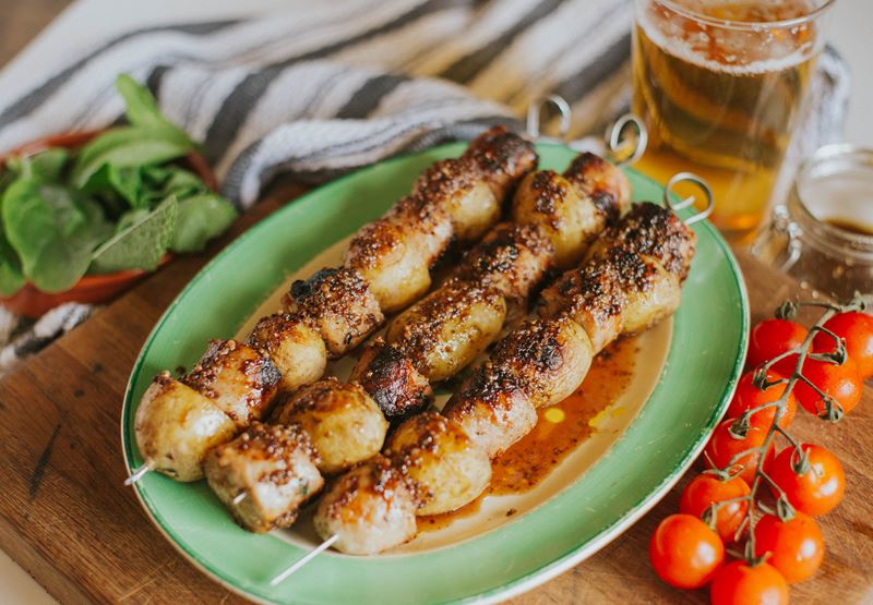 Sausage and Potato Barbecue Skewers Recipe