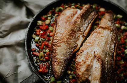 Gurnard with Roasted Red Pepper Relish