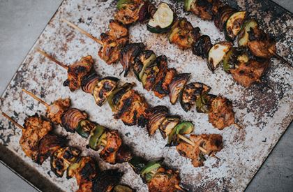 Barbecued Lamb Kebabs with Yoghurt & Mint