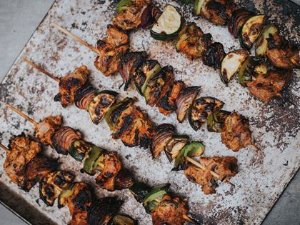 Barbecued Lamb Kebabs with Yoghurt & Mint image