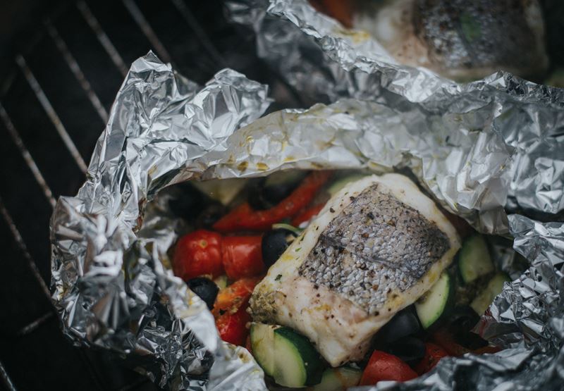 Barbecued Hake Pesto Parcels Recipe