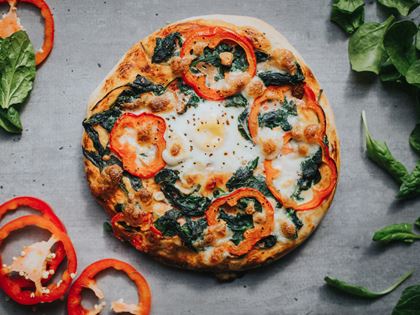 Spinach & Egg Pizza Recipe image