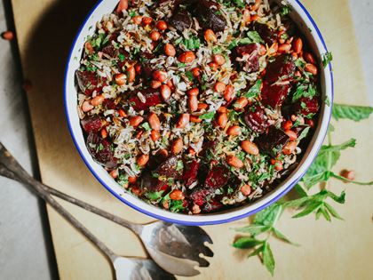 Wild Rice, Peanut and Beetroot Salad Recipe image