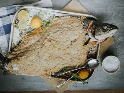 Whole Salt-Baked Salmon Recipe image
