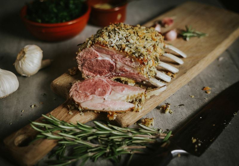 Rack of Lamb Rosemary, Dijon Mustard