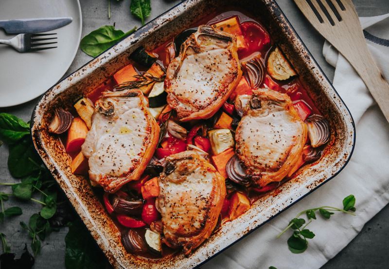 One-Pot Pork Chops with Vibrant Veg