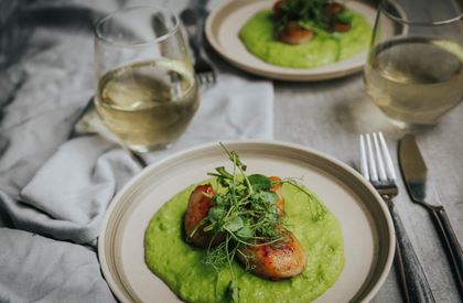 Scallops with Minted Peas Recipe