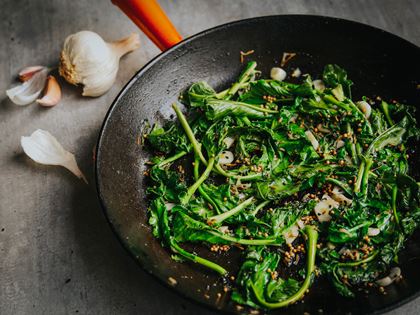 Spicy Pan-Fried Spring Greens image