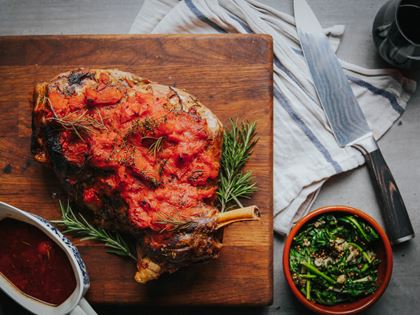 Roast Shoulder of Lamb with Tomato Sauce image