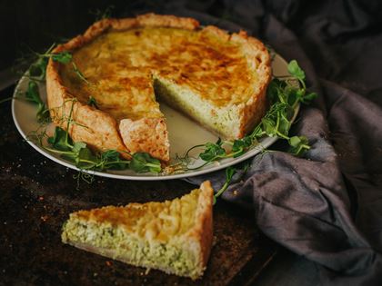 Spring Onion & Pea Tart with Vintage Cheddar  image