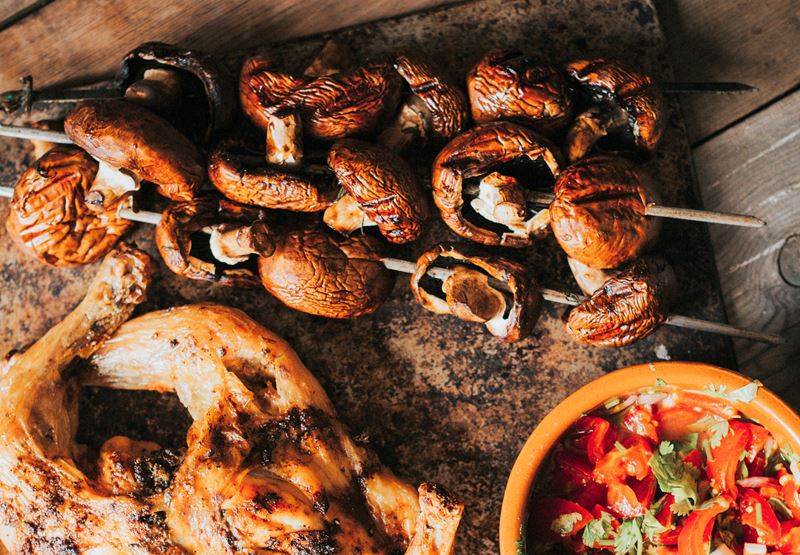Grilled Balsamic Mushroom Skewers