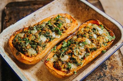 Lentil & Sharpham Stuffed Squash Recipe