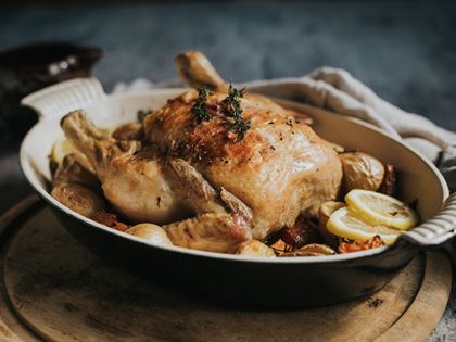 Garlic Lemon Roast Chicken Recipe image
