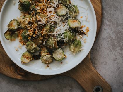 Crispy Roast Sprouts with Garlic & Parmesan image