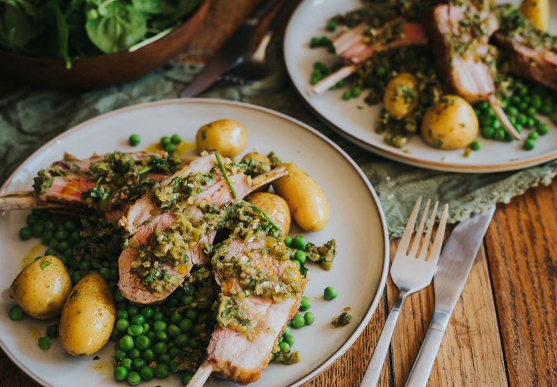 Rack of Lamb with Mint Salsa Verde